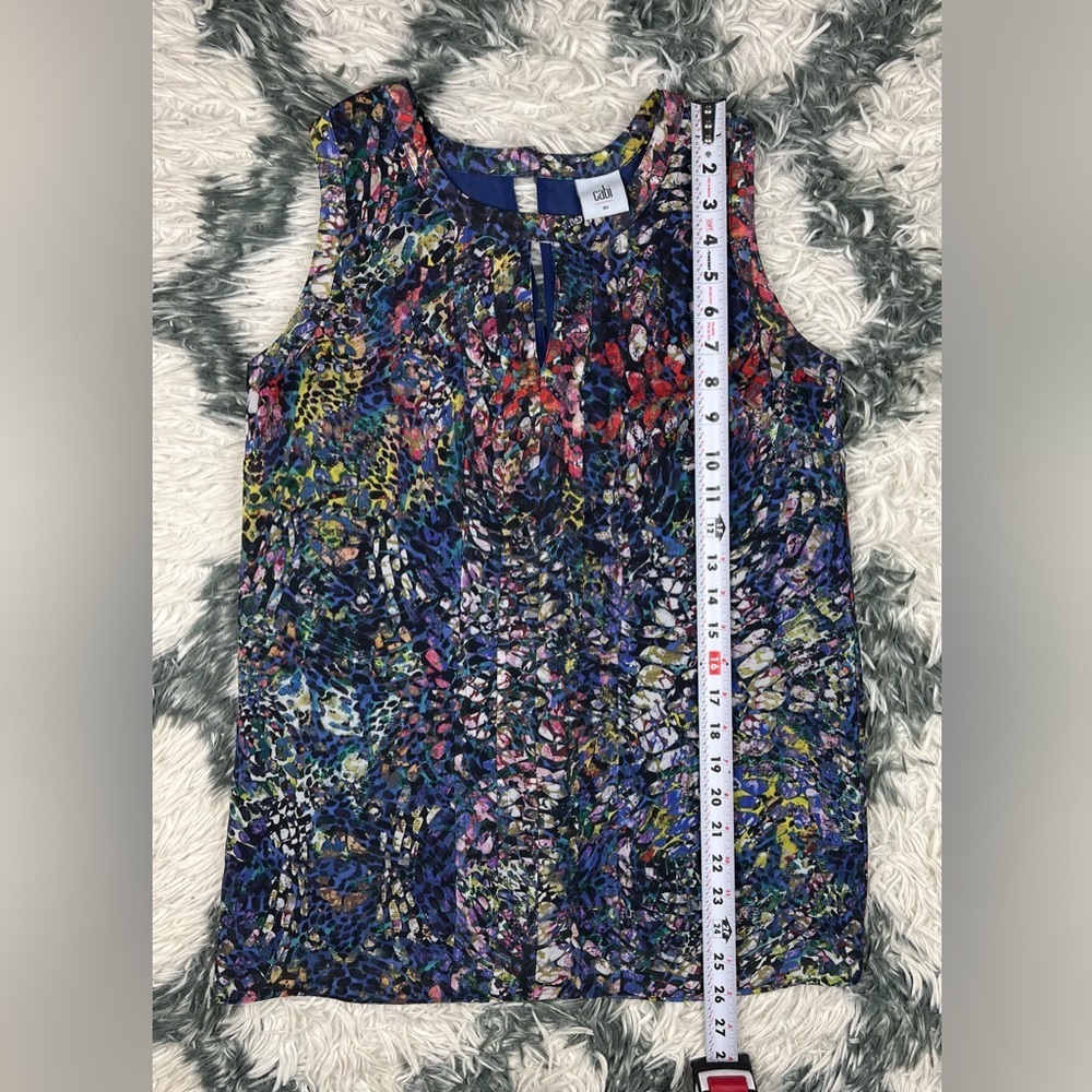CAbi Women's #3093 Stained Glass Keyhole Sleeveless Blouse Size XS - Picture 2 of 10